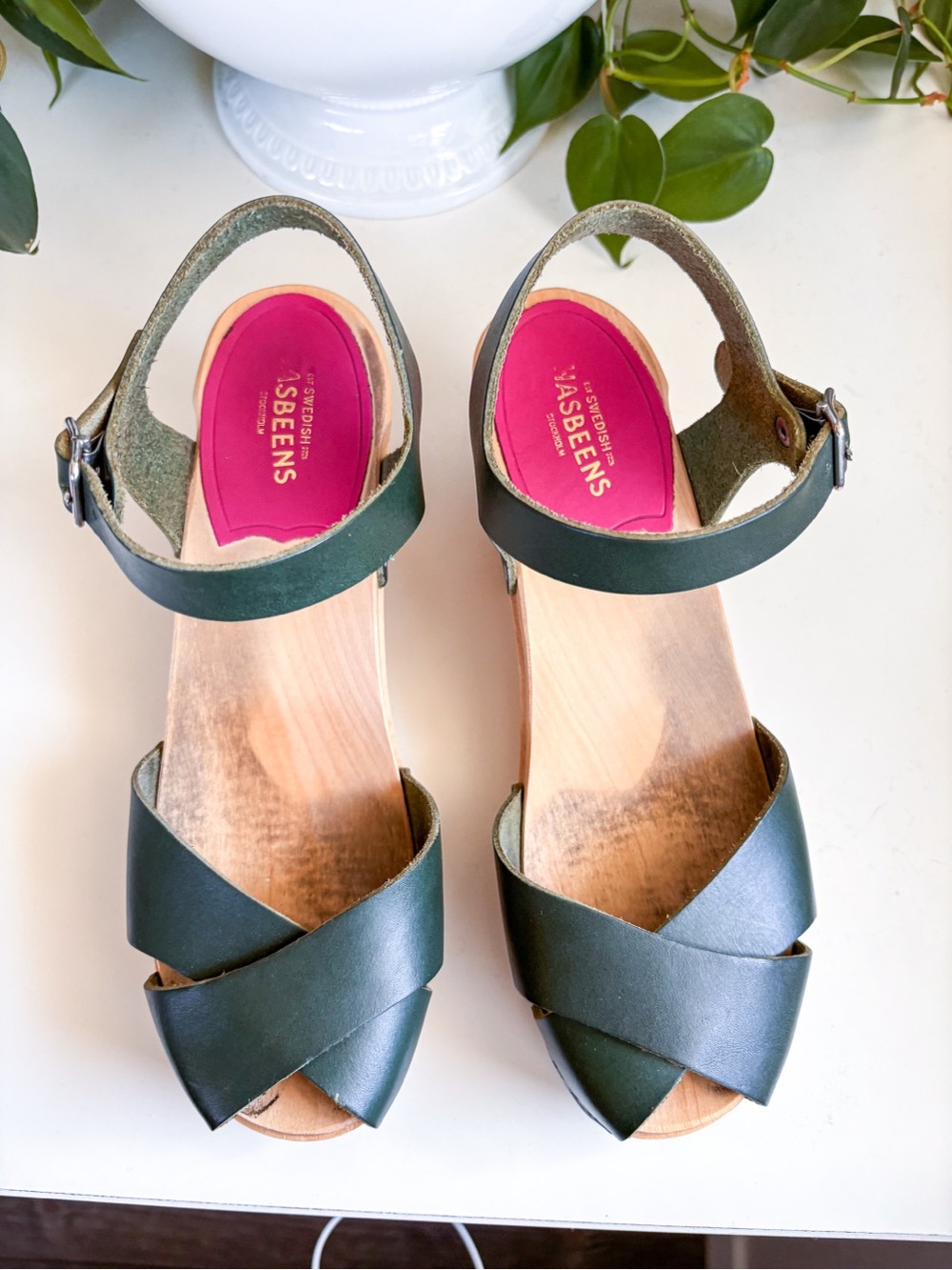 Swedish Hasbeens Mirja Sandals in Deep Green - Picture 9 of 10